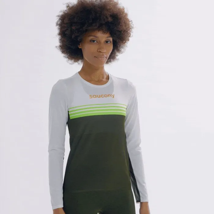 Women Elite Long Sleeve Umbra Saucony Tops