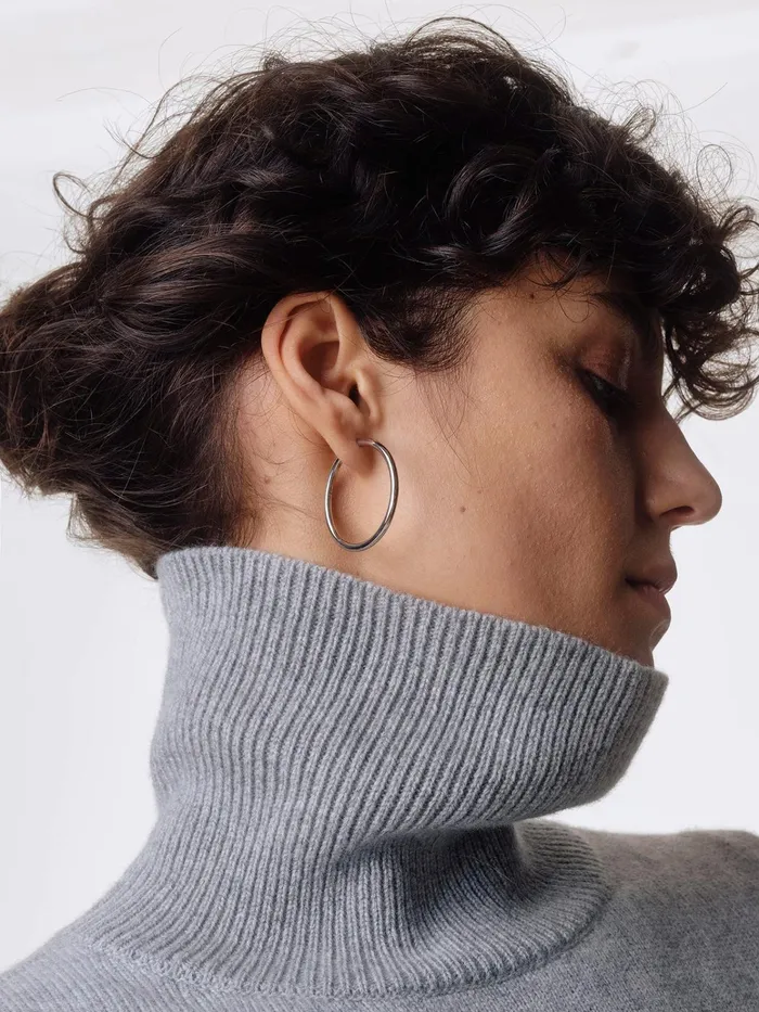 Women Elona Large PalladiumPlated Hoop Earrings Aeyde Earrings