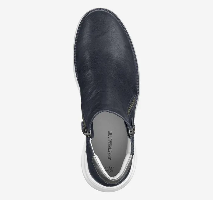 Women Emery Zip Bootie Navy Washed Italian Sheepskin JohnstonandMurphy Boots and Booties Women Emery Zip Bootie Navy Washed Italian Sheepskin JohnstonandMurphy Boots and Booties