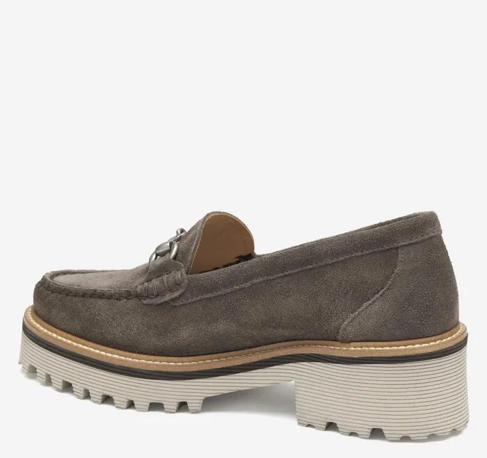 Women Emmalynn Bit Loafer Dark Grey Suede JohnstonandMurphy Mules and Loafers