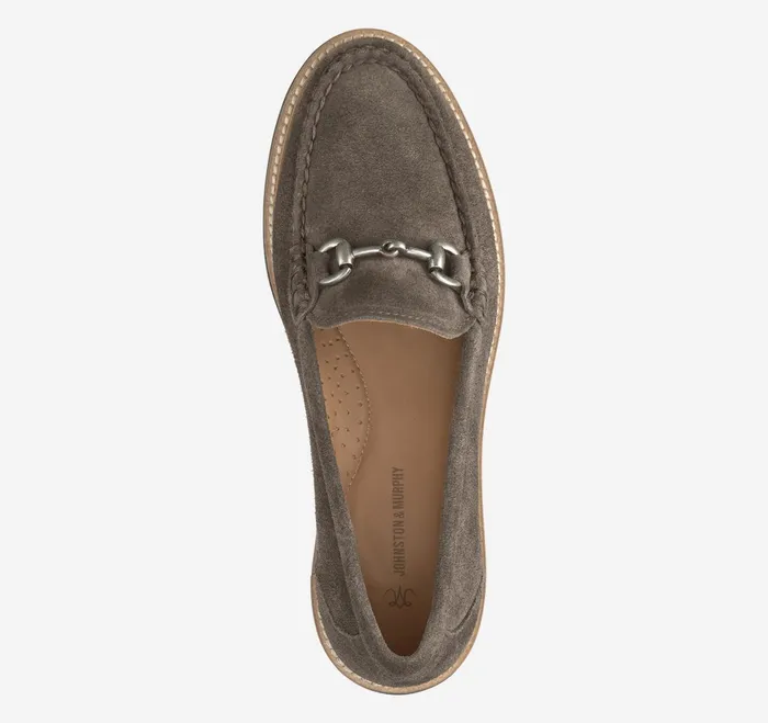 Women Emmalynn Bit Loafer Dark Grey Suede JohnstonandMurphy Mules and Loafers