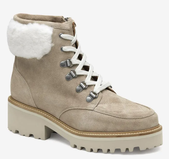 Women Emmalynn Quilted Hiker Boot Taupe Suedeshearling JohnstonandMurphy Boots and Booties Women Emmalynn Quilted Hiker Boot Taupe Suedeshearling JohnstonandMurphy Boots and Booties