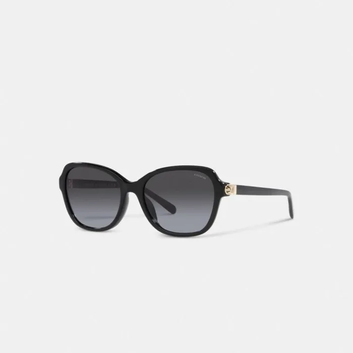 Women Eyewear Coach Hinged Horse And Carriage Square Sunglasses Black