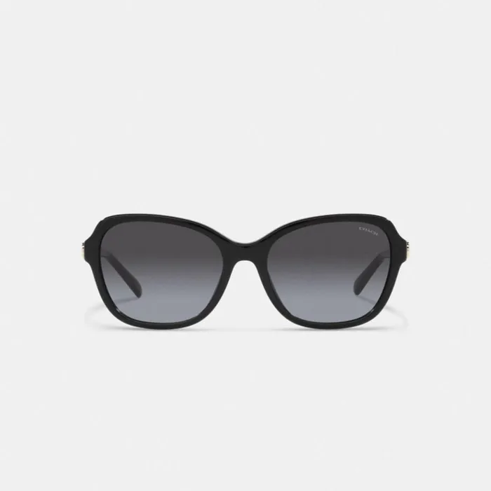 Women Eyewear Coach Hinged Horse And Carriage Square Sunglasses Black