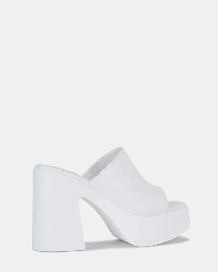 Women FEAST WHITE Block Heels Peep Toes NOVO Shoes