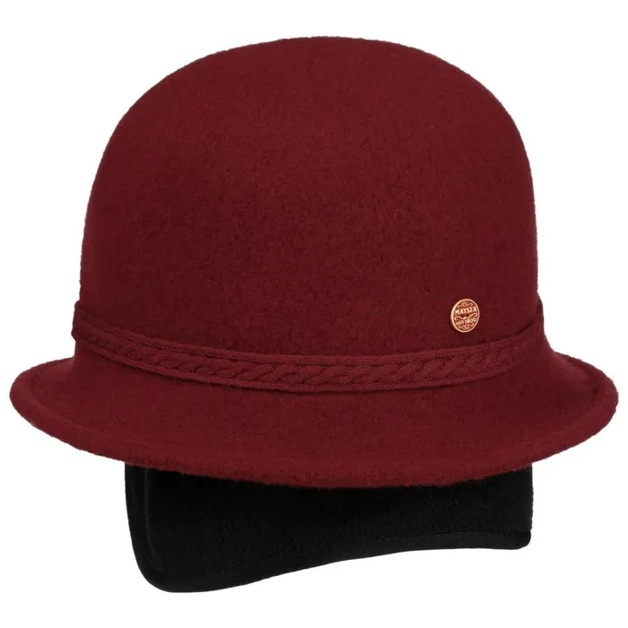 Women Felt Hats Mayser Susanne Walkhut With Ear Flaps Burgundy Women Felt Hats Mayser Susanne Walkhut With Ear Flaps Burgundy