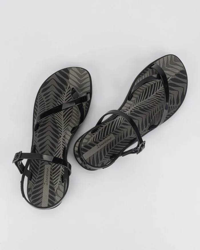 Women Flat Sandals NOVO Shoes GRETA SANDAL BLACKGREY Women Flat Sandals NOVO Shoes GRETA SANDAL BLACKGREY