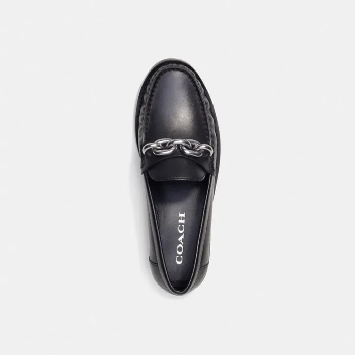 Women Flats and Loafers Coach Jess Loafer Blacksilver