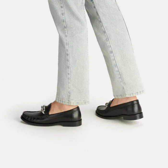 Women Flats and Loafers Coach Jess Loafer Blacksilver