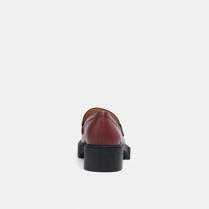 Women Flats and Loafers Coach Leah Loafer Wine