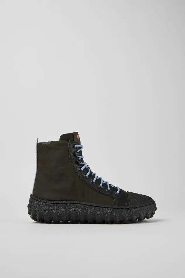 Women Ground MICHELIN Dark Green Textile And Leather Ankle Boots Camper Ankle Boots Women Ground MICHELIN Dark Green Textile And Leather Ankle Boots Camper Ankle Boots