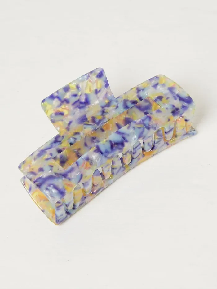 Women Hair Accessories Fat Face Blue Large Square Claw Clip