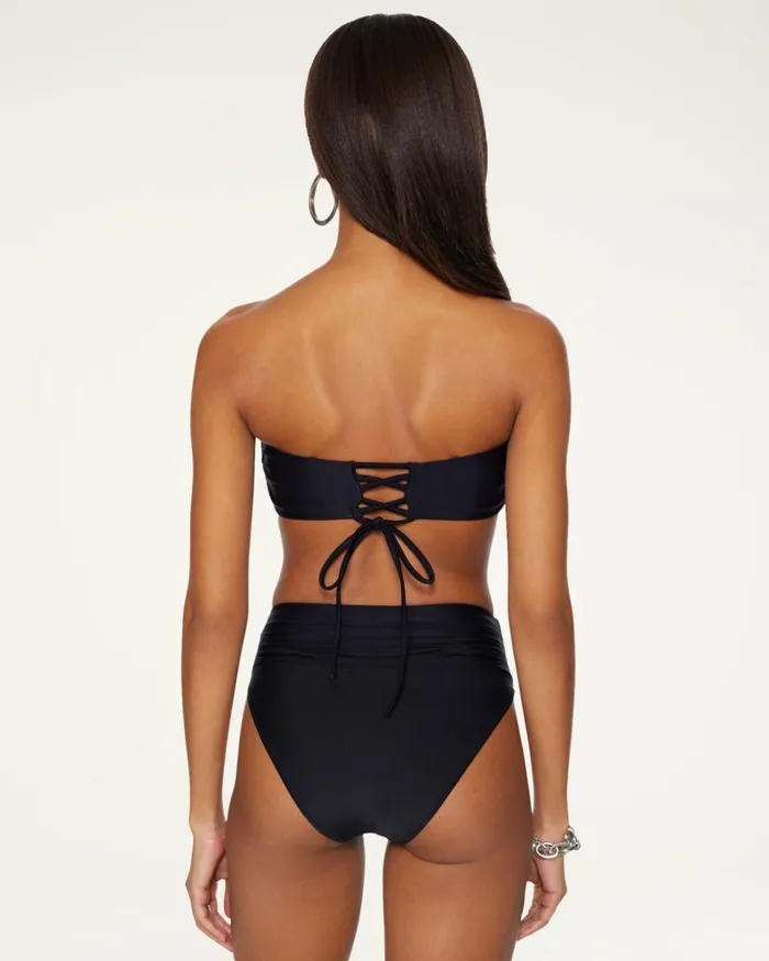 Women Ivo Ruched Bikini Bottom Black Ramy Brook Swimwear Women Ivo Ruched Bikini Bottom Black Ramy Brook Swimwear