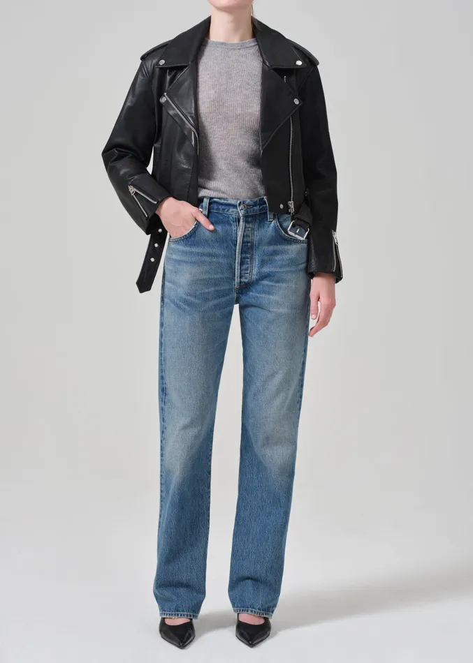 Women Jackets and Coats Citizens Of Humanity Kindra Cropped Moto Jacket In Black
