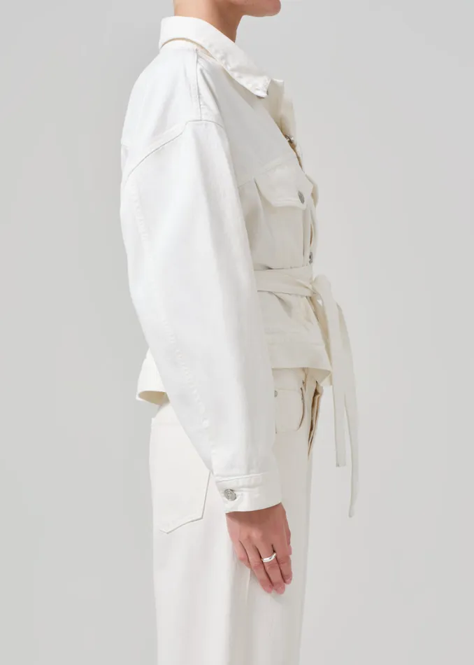 Women Jackets and Coats Citizens Of Humanity Leela Belted Denim Peplum Jacket In Pashmina