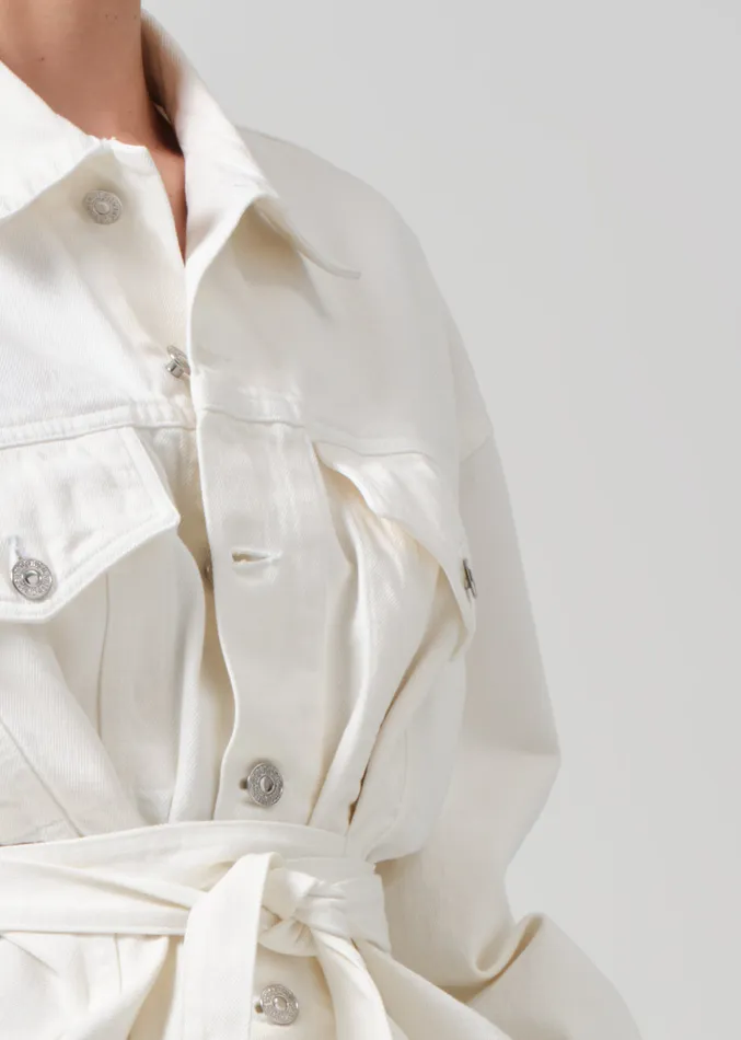 Women Jackets and Coats Citizens Of Humanity Leela Belted Denim Peplum Jacket In Pashmina