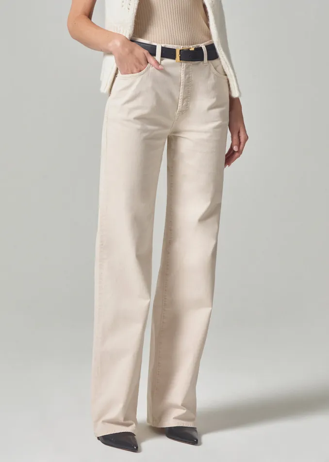 Women Jeans Citizens Of Humanity Annina High Rise Wide Leg 30034 In Almondette