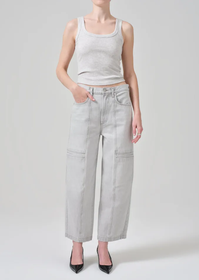 Women Jeans Citizens Of Humanity Gianna Seamed Cropped Baggy In Heather Grey