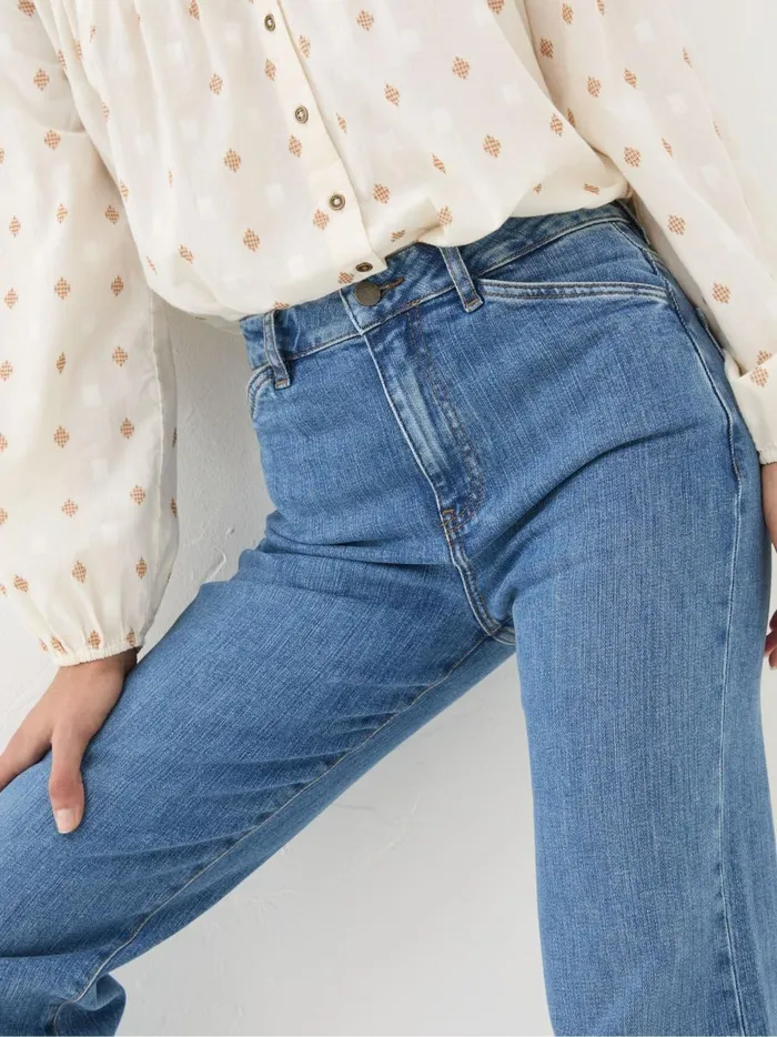Women Jeans Fat Face Elise Denim Vintage Wide Leg Jeans