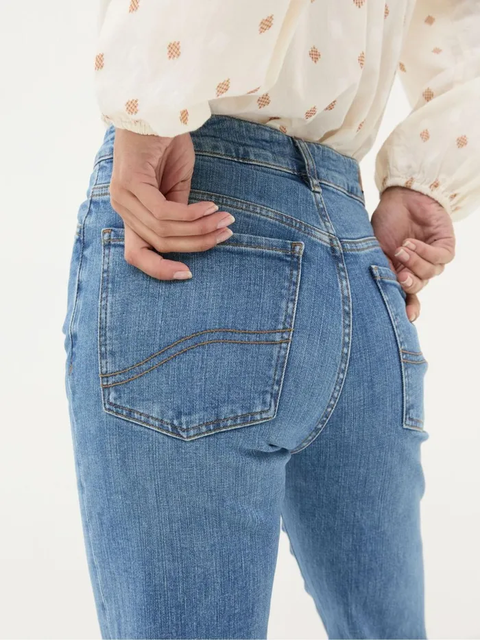 Women Jeans Fat Face Elise Denim Vintage Wide Leg Jeans