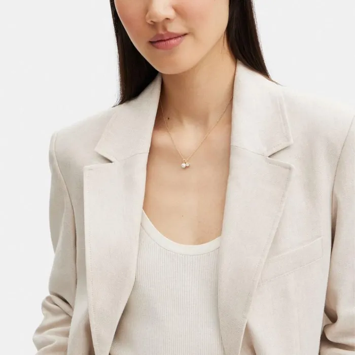 Women Jewelry Coach Classic Pearl Pendant Necklace Goldpearl