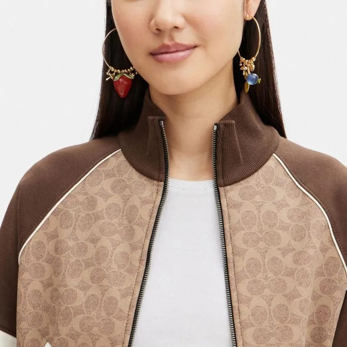 Women Jewelry Coach Coach X Observed By Us Charm Hoop Earrings Goldmulti