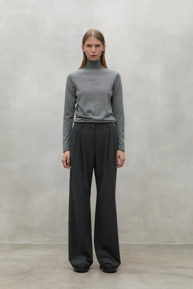 Women Jumper Collar Faya Grey Ecoalf Knitwear