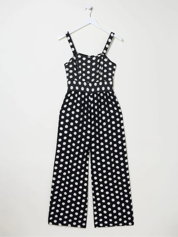 Women Jumpsuits and Playsuits Fat Face Blue Ruby Polka Dot Jumpsuit