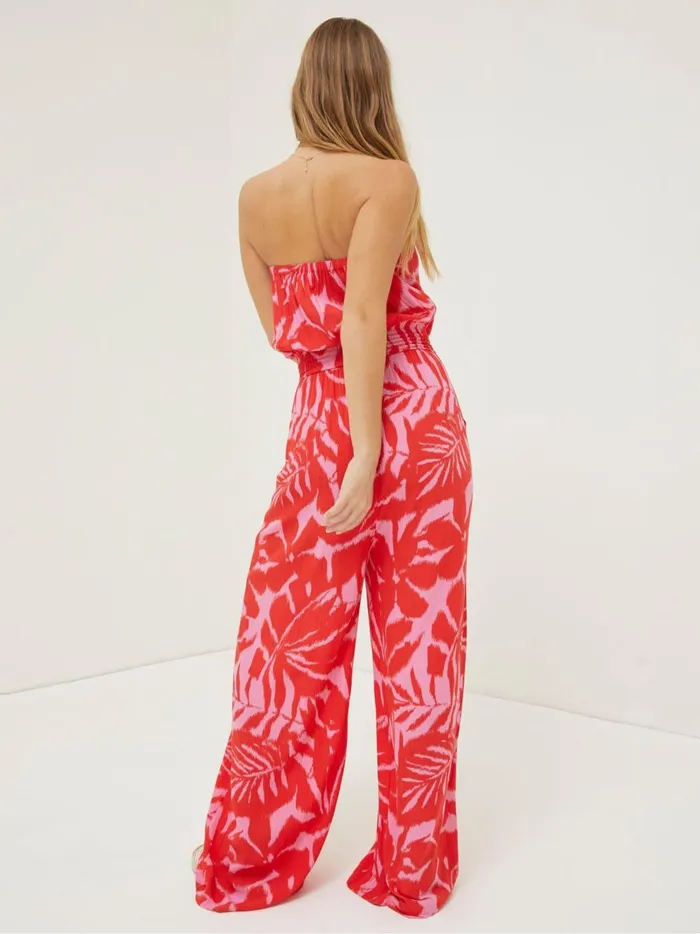 Women Jumpsuits and Playsuits Fat Face Red Bennie Ikat Jumpsuit