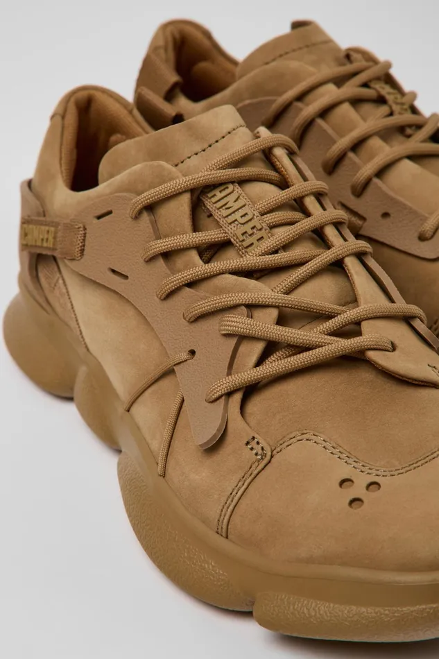 Women Karst Brown NubuckTextile Sneaker Camper Sneakers
