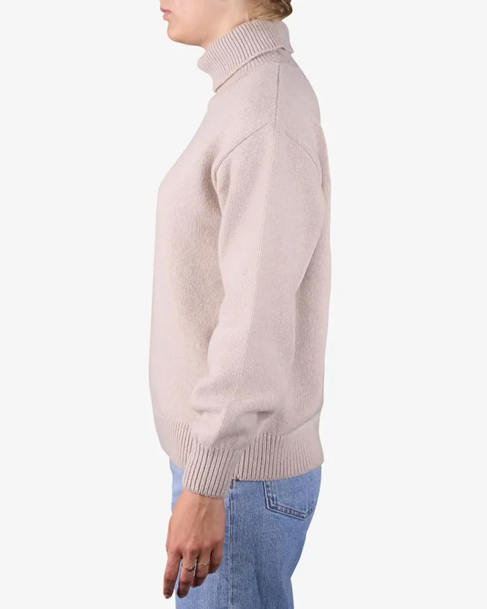 Women Knit Sweaters Colorful Standard Merino Wool Turtleneck Heather Grey