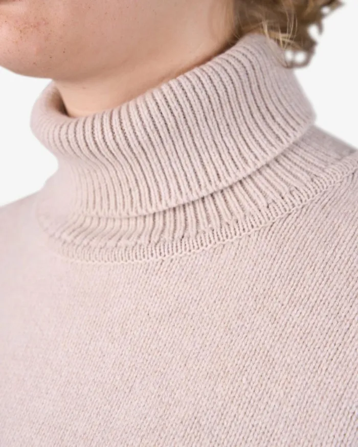 Women Knit Sweaters Colorful Standard Merino Wool Turtleneck Heather Grey