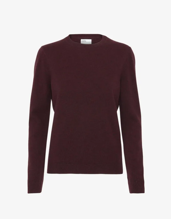 Women Knit Sweaters Colorful Standard Women Light Merino Wool Crew Oxblood Red Women Knit Sweaters Colorful Standard Women Light Merino Wool Crew Oxblood Red