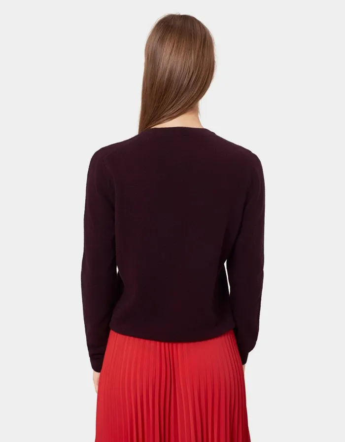 Women Knit Sweaters Colorful Standard Women Light Merino Wool Crew Oxblood Red
