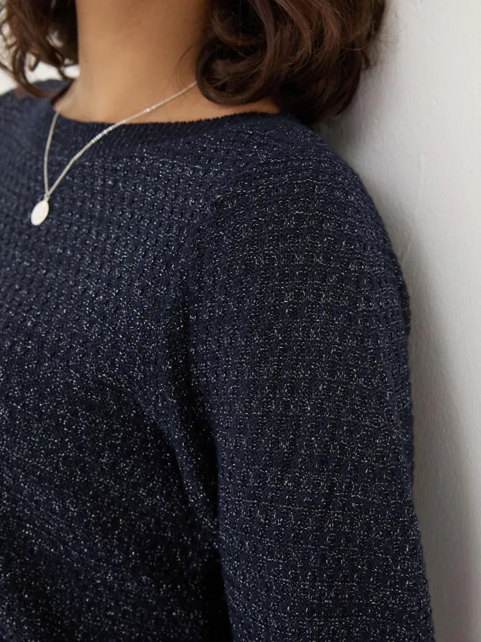 Women Knitwear Fat Face Dark Navy Lara Sparkle Jumper Women Knitwear Fat Face Dark Navy Lara Sparkle Jumper