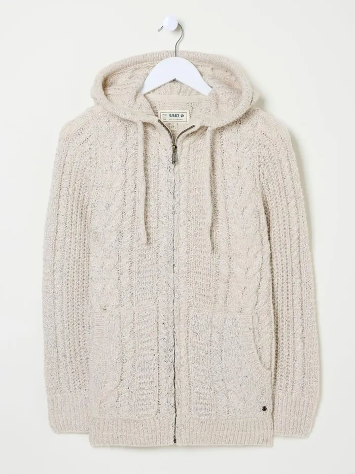 Women Knitwear Fat Face Ivory Alicia Hoodie