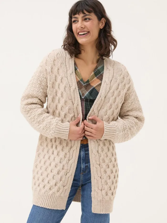 Women Knitwear Fat Face Ivory Ezzie Cardigan
