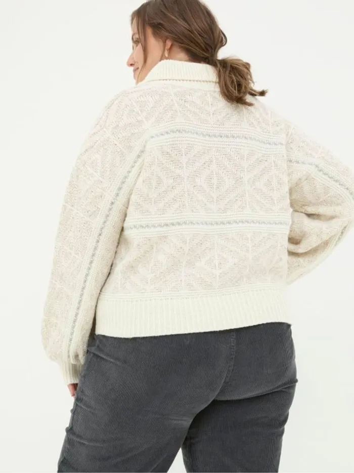 Women Knitwear Fat Face Ivory Haisley Pattern Cardigan