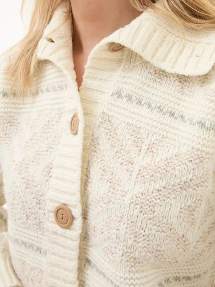 Women Knitwear Fat Face Ivory Haisley Pattern Cardigan