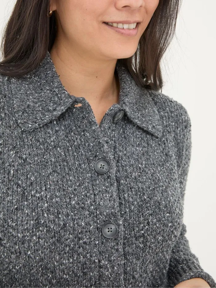 Women Knitwear Fat Face Natalie Grey Collar Cardigan