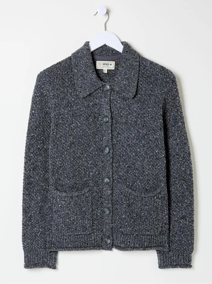 Women Knitwear Fat Face Natalie Grey Collar Cardigan