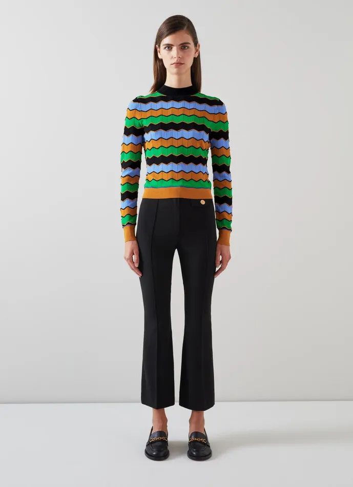 Women Knitwear LKBennett Elina MultiColour Wavy Knit Jumper Multi Women Knitwear LKBennett Elina MultiColour Wavy Knit Jumper Multi