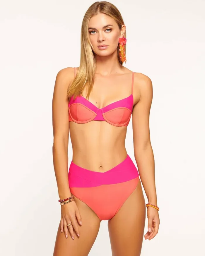Women Kynlee Underwire Bikini Top Black Colorblock Ramy Brook Swimwear Women Kynlee Underwire Bikini Top Black Colorblock Ramy Brook Swimwear