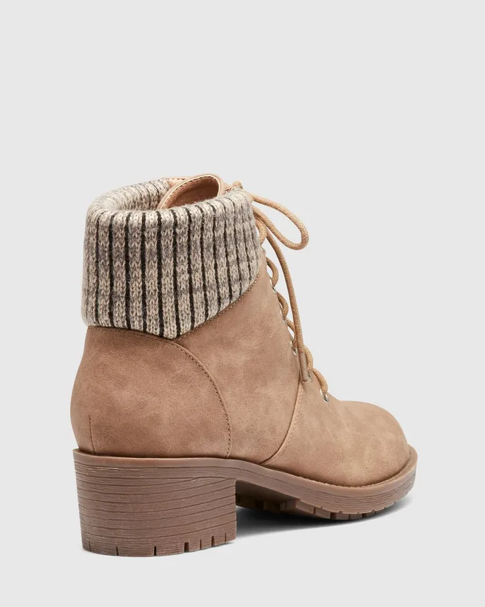 Women Lace Up Boots NOVO Shoes KAVALA TAUPE Women Lace Up Boots NOVO Shoes KAVALA TAUPE