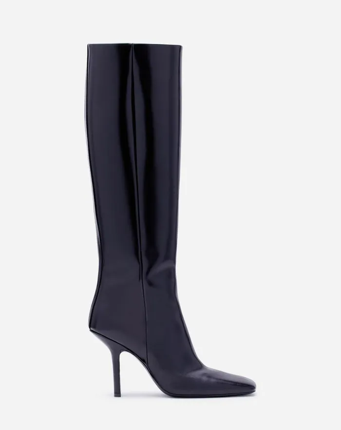 Women Lanvin Boots and Booties Mesure Boots In Glossy Leather Black
