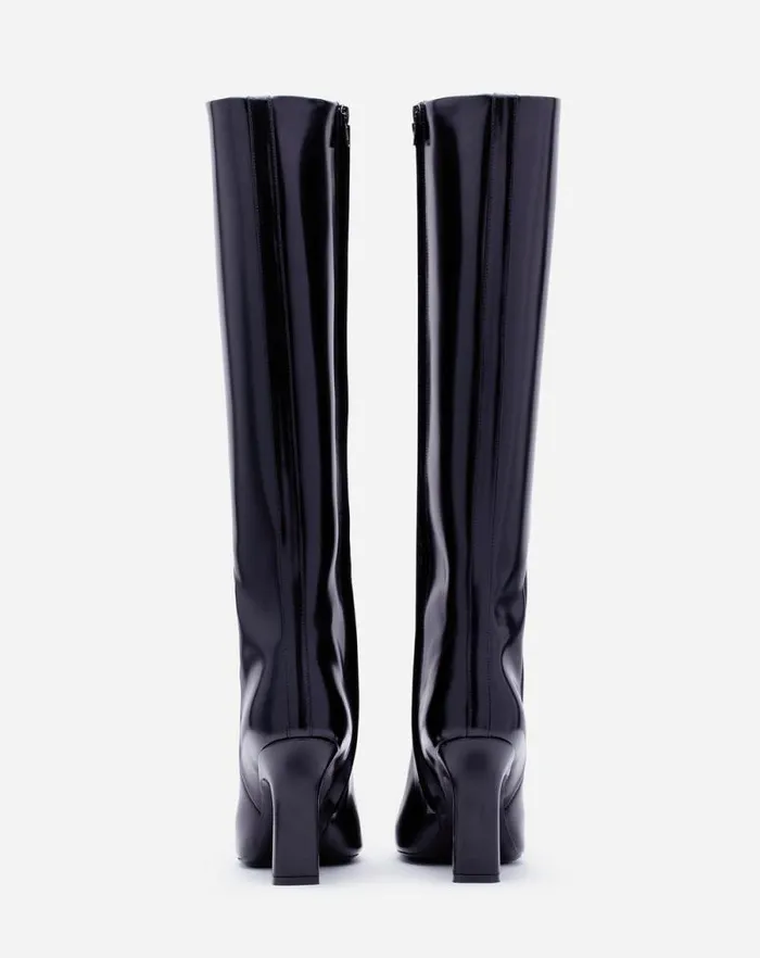 Women Lanvin Boots and Booties Mesure Boots In Glossy Leather Black Women Lanvin Boots and Booties Mesure Boots In Glossy Leather Black