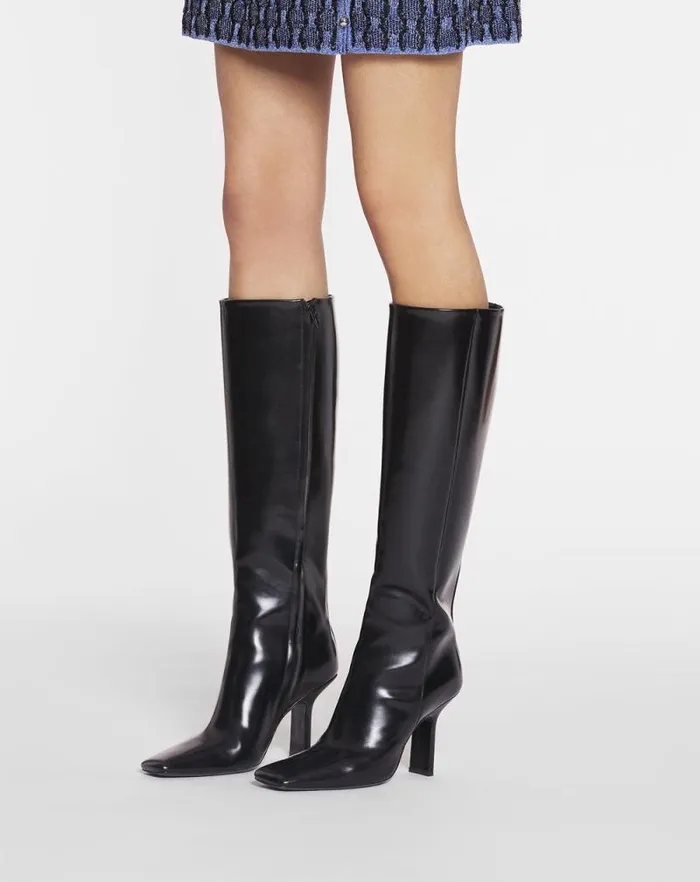 Women Lanvin Boots and Booties Mesure Boots In Glossy Leather Black Women Lanvin Boots and Booties Mesure Boots In Glossy Leather Black