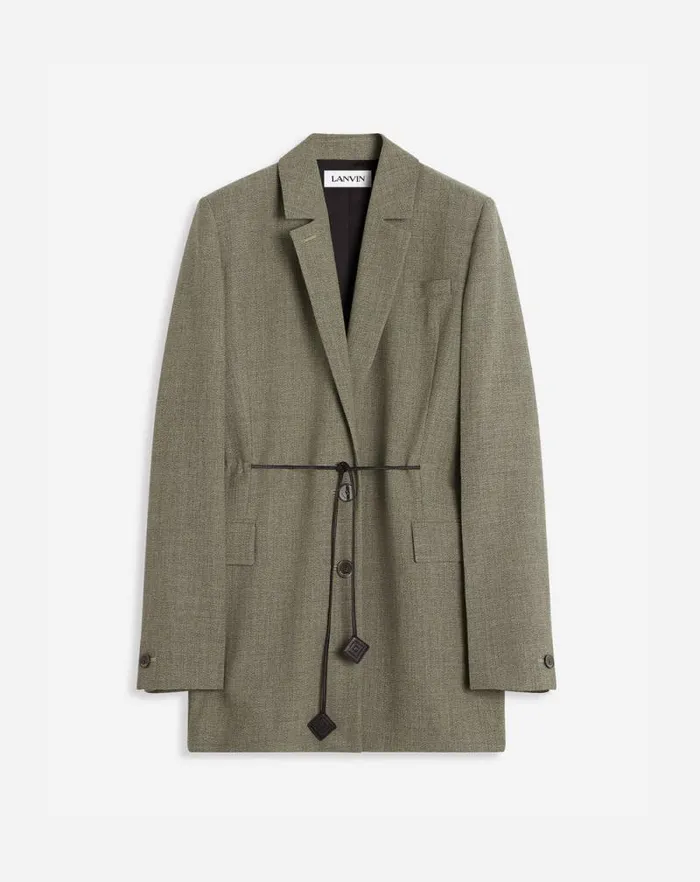 Women Lanvin Coats and Jackets Belted Wool Jacket Lin