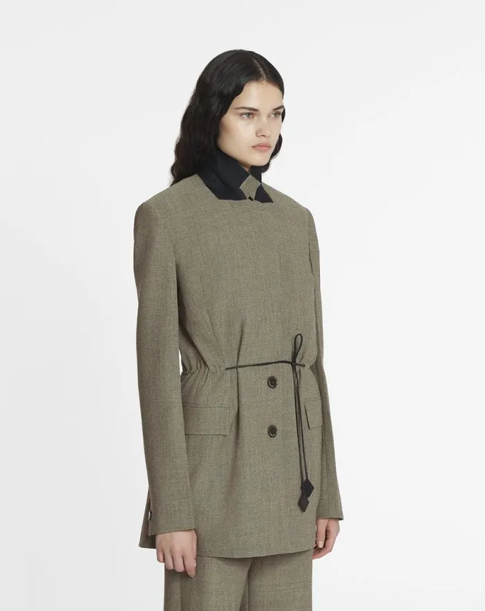 Women Lanvin Coats and Jackets Belted Wool Jacket Lin Women Lanvin Coats and Jackets Belted Wool Jacket Lin