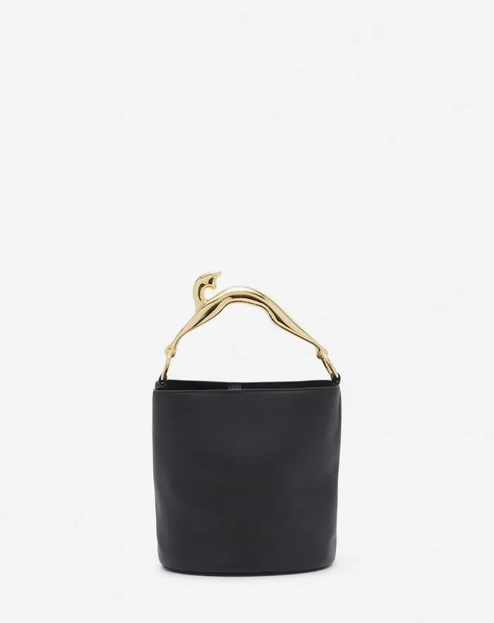 Women Lanvin Crossbody Bags and Shoulder Bags Leather Fusion Cat Bucket Bag Black Women Lanvin Crossbody Bags and Shoulder Bags Leather Fusion Cat Bucket Bag Black